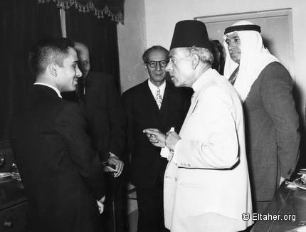 1956 - King Hussein, Jordanian Prime Minister Samir Al Refai - Amman 1956